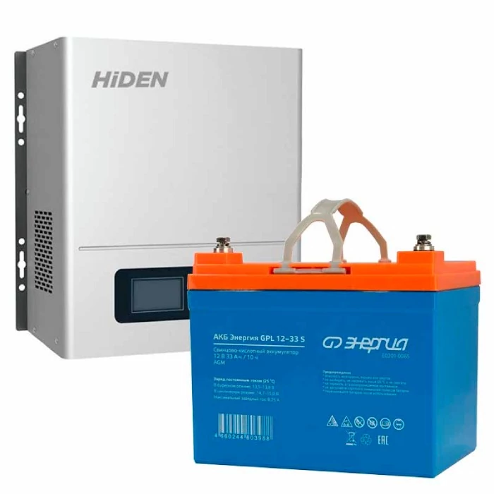 Комплект ИБП для котла Hiden Control HPS20-0612N настенный + Аккумулятор GPL S 33 Ач, 300Вт-60мин